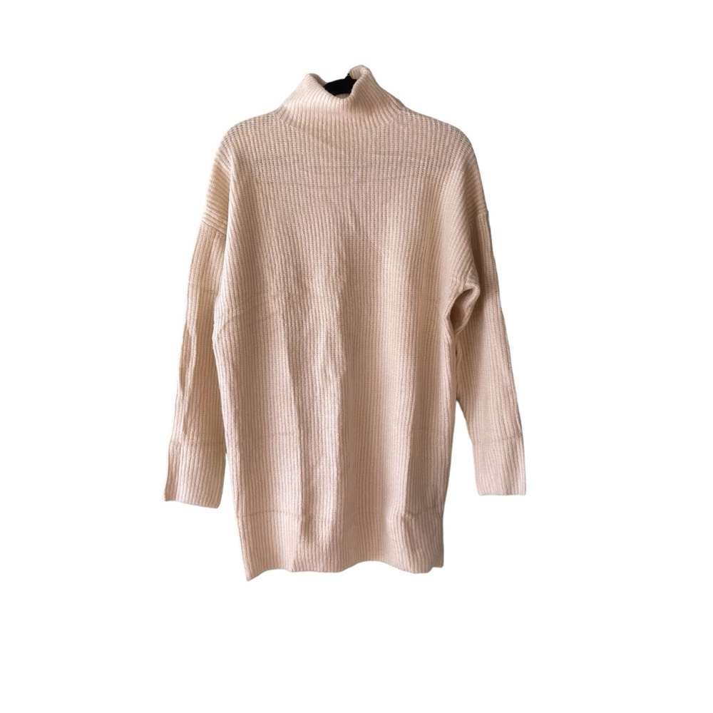 Btfbm women’s ribbed long sleeve turtleneck sweater dress Solid apricot … - Picture 3 of 8